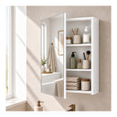 Bathroom Mirror Cabinet Wall Mounted 45cm Adjustable Shelves White