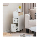 Slim Bathroom Storage Cabinet Movable With 2 Drawers