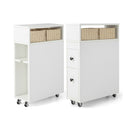 Slim Bathroom Storage Cabinet Movable With 2 Drawers