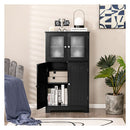 Bathroom Storage Cabinet With Tempered Glass Door And Adjustable Shelf