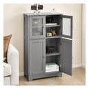 Bathroom Storage Cabinet With Tempered Glass Door And Adjustable Shelf