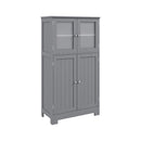 Bathroom Storage Cabinet With Tempered Glass Door And Adjustable Shelf