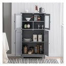 Bathroom Storage Cabinet With Tempered Glass Door And Adjustable Shelf