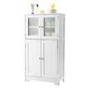 Bathroom Storage Cabinet With Tempered Glass Door And Adjustable Shelf
