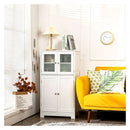 Bathroom Storage Cabinet With Tempered Glass Door And Adjustable Shelf