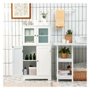 Bathroom Storage Cabinet With Tempered Glass Door And Adjustable Shelf