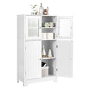 Bathroom Storage Cabinet With Tempered Glass Door And Adjustable Shelf