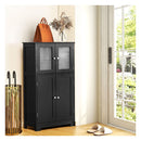 Bathroom Storage Cabinet With Tempered Glass Door And Adjustable Shelf