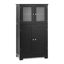 Bathroom Storage Cabinet With Tempered Glass Door And Adjustable Shelf