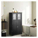 Bathroom Storage Cabinet With Tempered Glass Door And Adjustable Shelf