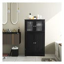 Bathroom Storage Cabinet With Tempered Glass Door And Adjustable Shelf
