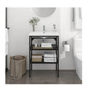Bathroom Washbasin Frame Black 59X38X83 Cm Iron