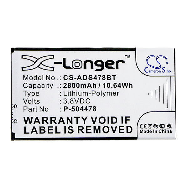 Cameron Sino Csads478Bt 2800Mah Battery For Adt Command Secondary