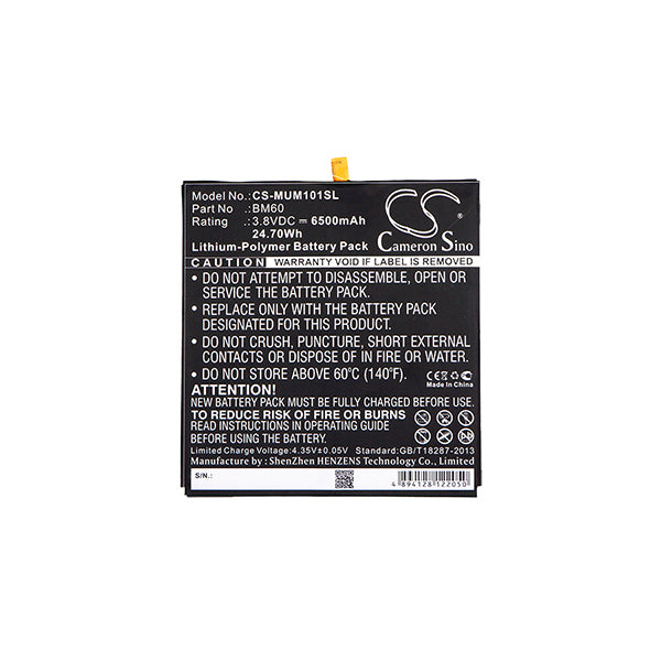 Cameron Sino Cs Mum101Sl 6500Mah Replacement Battery For Xiaomi A0101