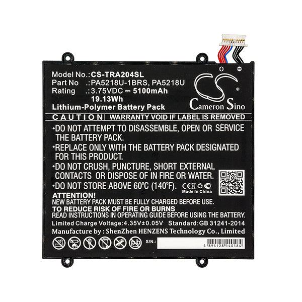 Cameron Sino Cs Tra204Sl 5100Mah Battery For Toshiba Excite A204