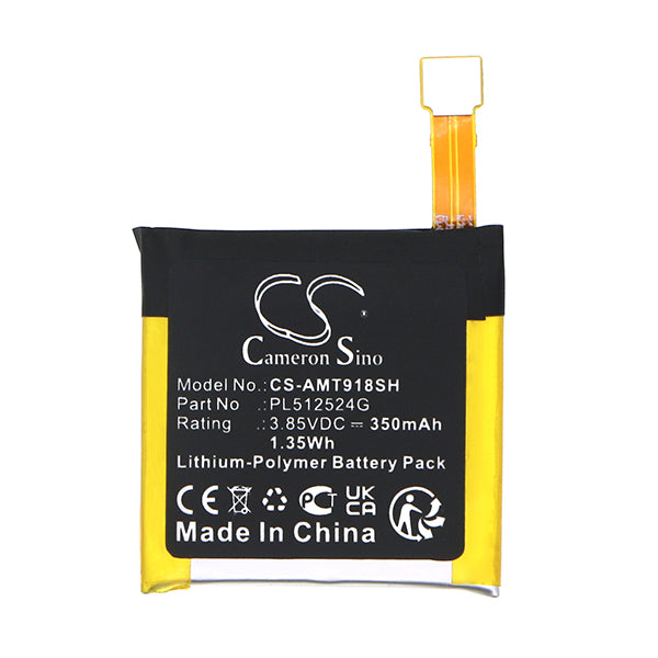 Cameron Sino Cs Amt918Sh 350Mah Replacement Battery For Amazfit A1918