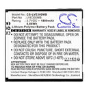 Cameron Sino Cs Lve300Mb 1800Mah Replacement Battery For Levana Astra