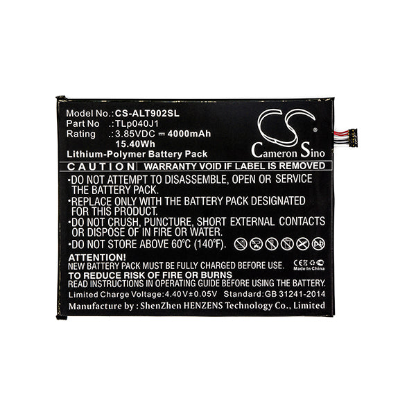 Cameron Sino Cs Alt902Sl 4000Mah Battery For Alcatel A30 Tablet