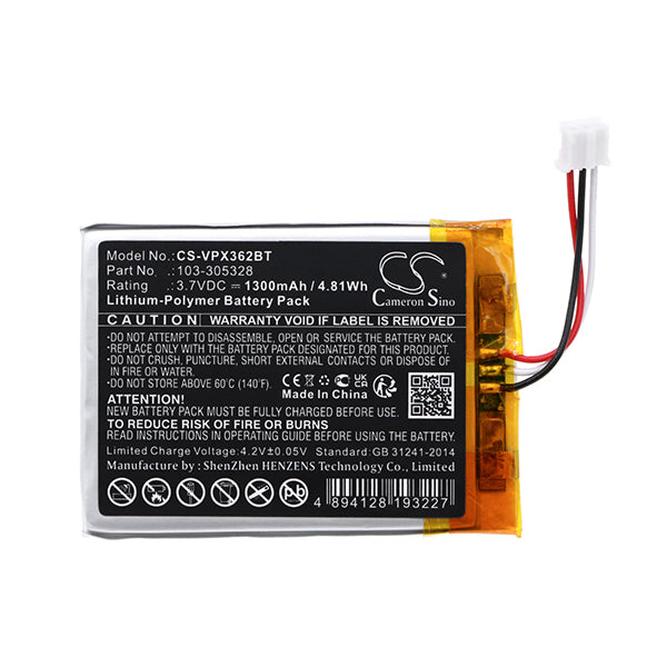 Cameron Sino Cs Vpx362Bt 1300Mah Battery For Visonic Powermaster 360