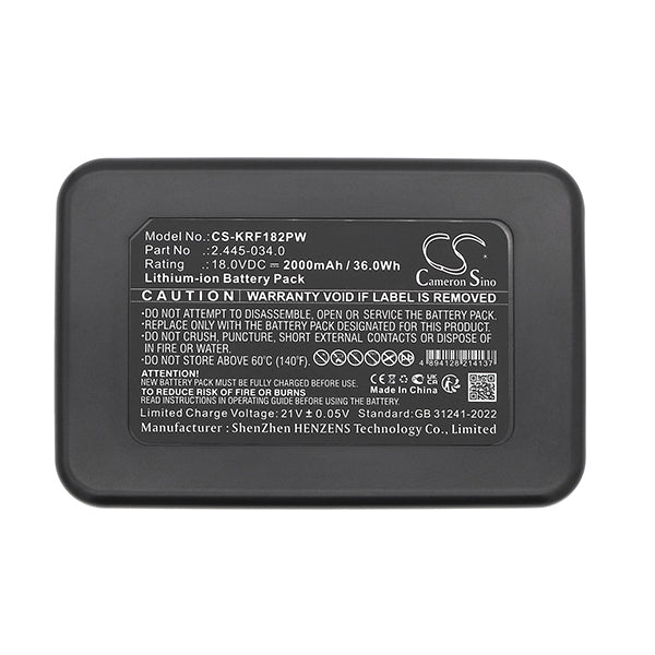 Cameron Sino Cs Krf182Pw 2000Mah Battery For Karcher 14442420