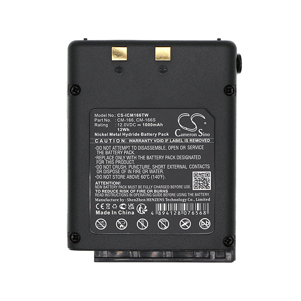 Cameron Sino Cs Icm166Tw 1000Mah Replacement Battery For Icom Ic A3