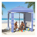Beach Cabana With Removable Sidewall And Sand Anchor Blue
