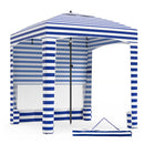 Beach Cabana With Removable Sidewall And Sand Anchor Blue