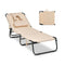 Reclining Beach Chair With Detachable Pillows For Outdoor
