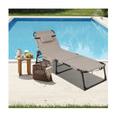 Foldable Beach Lounge Chair With 5 Position Adjustable Backrest