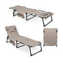 Foldable Beach Lounge Chair With 5 Position Adjustable Backrest
