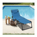 Foldable Beach Lounge Chair With 5 Position Adjustable Backrest