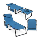 Foldable Beach Lounge Chair With 5 Position Adjustable Backrest