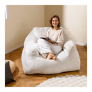Bean Bag Chair Plush Lazy Sofa With Ultra Soft Velvet Cover Beige