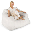 Bean Bag Chair Plush Lazy Sofa With Ultra Soft Velvet Cover Beige