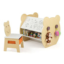 Bear Themed Kids Art Table And Chair Set Natural