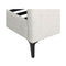 Bed Frame King Bed Base w Headboard Beige Fabric Wooden Slats Metal Legs