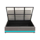 Bed Frame Led Mattress Base With Gas Lift And Storage Space