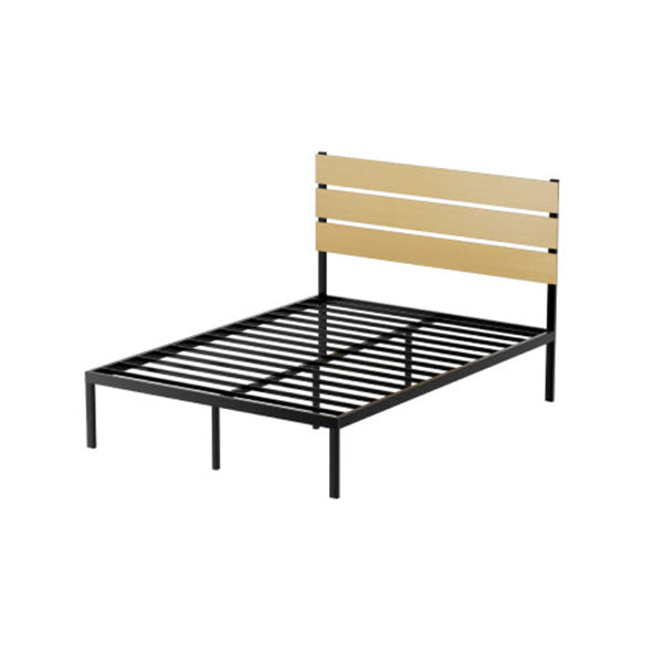 Bed Frame Metal Bed Base Double Size Platform Foundation Black Paula