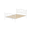 Bed Frame Metal Bed Base Double Size Platform Foundation White Groa