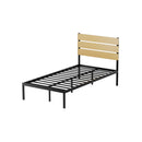 Bed Frame Metal Bed Base King Single Size Platform Foundation Black Paula