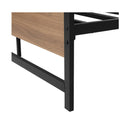Bed Frame Metal Bed Base Queen Size Platform Wooden Headboard Black Drew