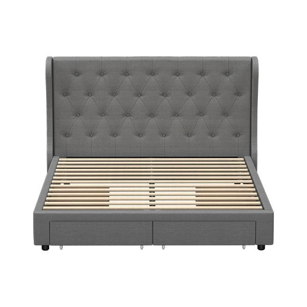 Bed Frame Queen Size with 4 Storage Drawers