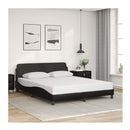 Bed Frame Without Mattress Black 152X203 Cm Queen Faux Leather
