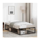 Bed Frame Without Mattress Black 92X187 Cm Single Metal