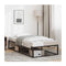 Bed Frame Without Mattress Black 92X187 Cm Single Metal
