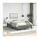 Bed Frame Without Mattress Dark Grey 137X187 Cm Double Fabric