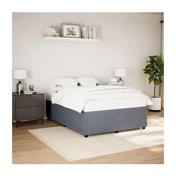 Bed Frame Without Mattress Dark Grey Queen Velvet