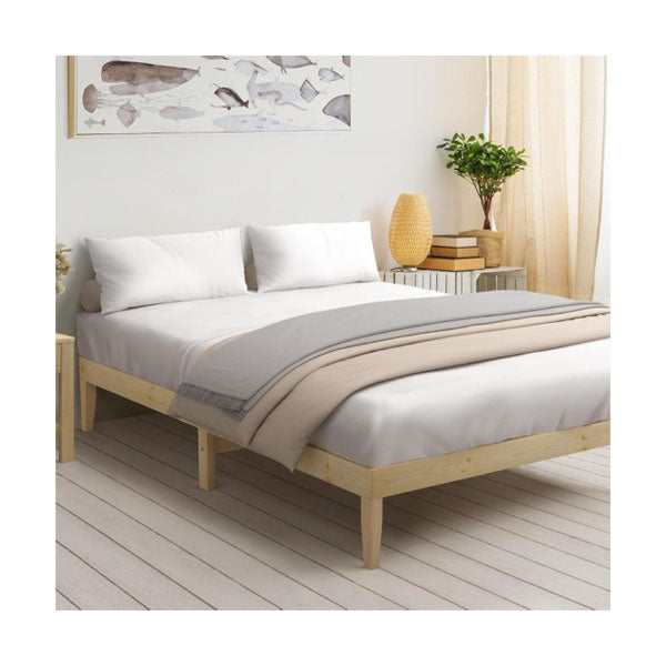 Bed Frame Double Size Pine Wood Bed Base