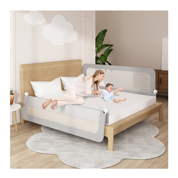 Bed Rail Baby Kids Safety Adjustable Small Grey