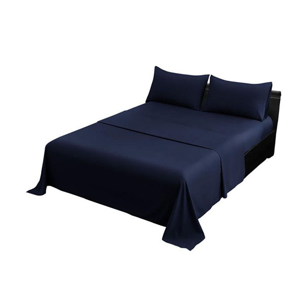 4pc 1000 Thread Count Cotton Rich Queen Bed Sheet Set CVC Navy